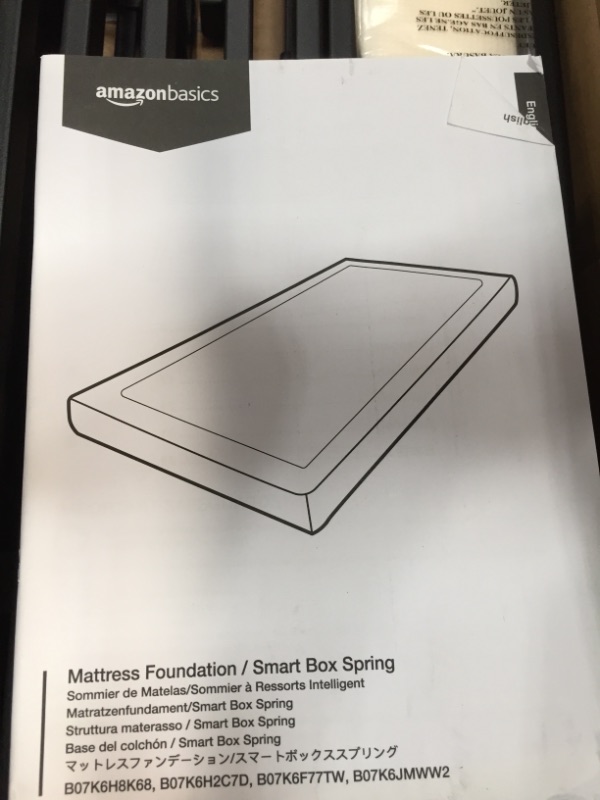 Photo 5 of Amazon Basics Smart Box Spring Bed Base, 9-Inch Mattress Foundation - Twin XL, Tool-Free Easy Assembly
