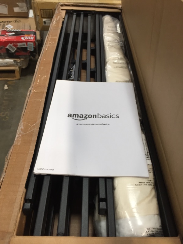 Photo 2 of Amazon Basics Smart Box Spring Bed Base, 9-Inch Mattress Foundation - Twin XL, Tool-Free Easy Assembly
