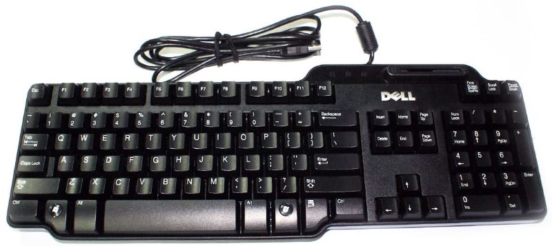 Photo 1 of Genuine Dell SK-3205 104 Key Wired USB Keyboard KW240, NY559, KW218 With Smart Card Reader (Drivers Included), And Palm Rest
