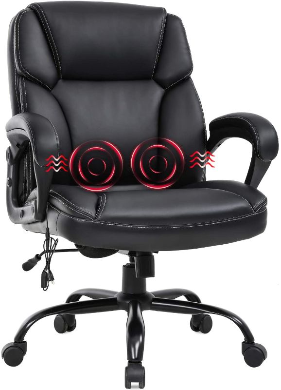 Photo 3 of Home Office Chair Ergonomic Desk Chair Computer Chair with Lumbar Support Armrest Foot Rest Rolling Swivel High Back PU Leather Recliner Task Chair for Men(Black)
