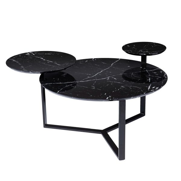 Photo 1 of 43" Onyx Black and White Contemporary Coffee Table
