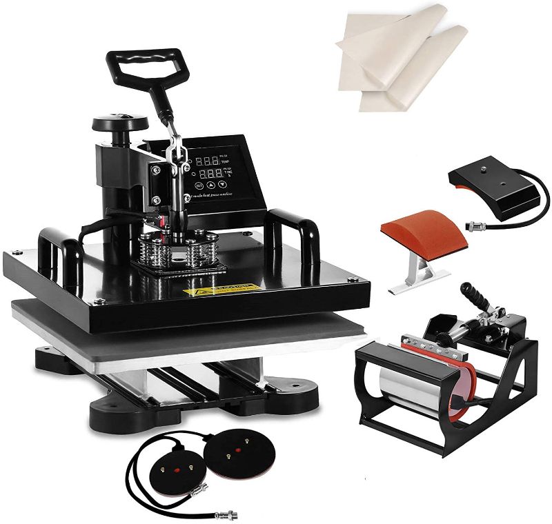 Photo 1 of ***PARTS ONLY*** SHZOND 5 in 1 Heat Press Machine 15"x 15" Heat Transfer Machine for T Shirts Hat Mug Plate (5 in 1)
