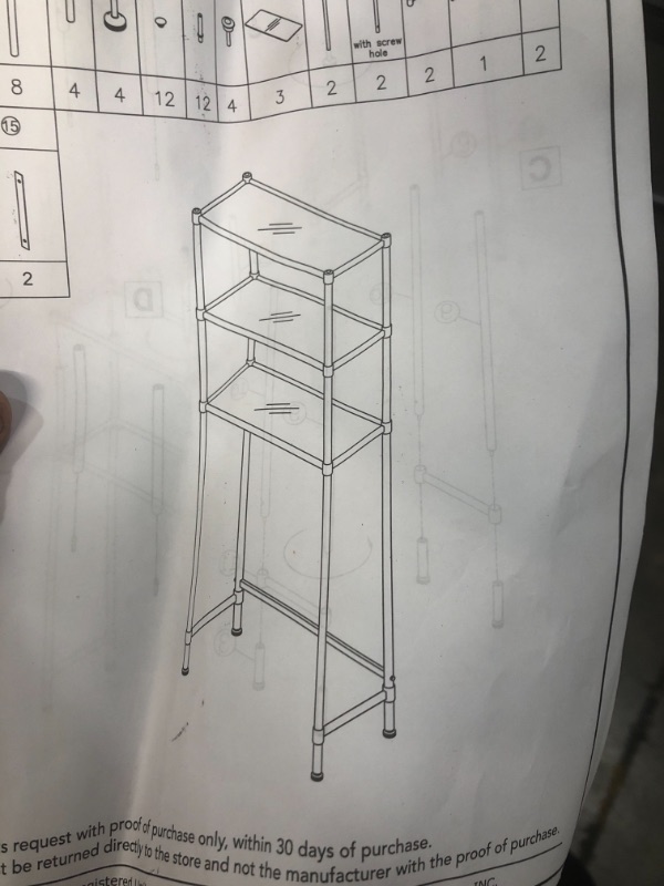 Photo 2 of *** SIMILAR TO PHOTO 3-Shelf Heavy Duty Shelving Storage Unit on 3'' Wheel Casters, Metal Organizer Wire Rack, 36"L x 14"W x 57.75"H - Chrome Silver
