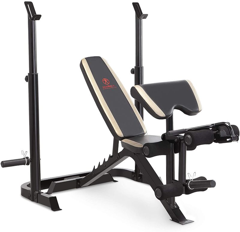 Photo 1 of **PARTS ONLY *** Marcy Adjustable Olympic Weight Bench with Leg Developer and Squat Rack MD-879
