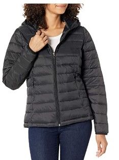 Photo 1 of Amazon Essentials Women's Lightweight Long-Sleeve Full-Zip Water-Resistant Packable Hooded Puffer Jacket
