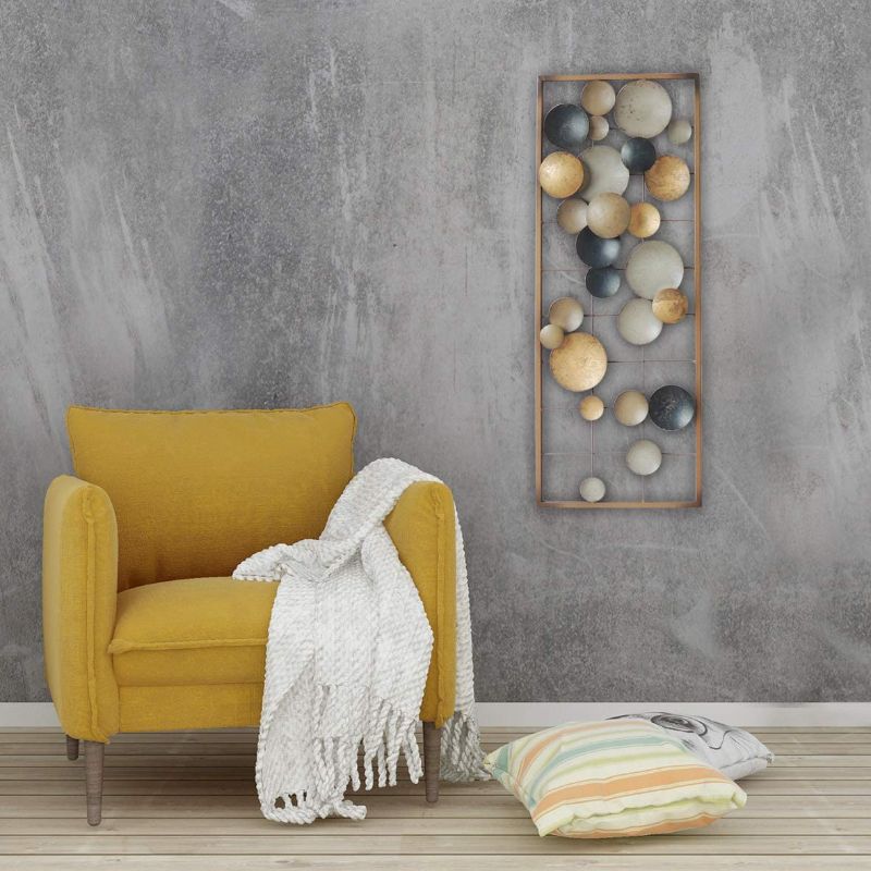 Photo 1 of All American Collection New Aluminum/Metal Wall Decor with Frame (Circles Earth Colors)
29x11"