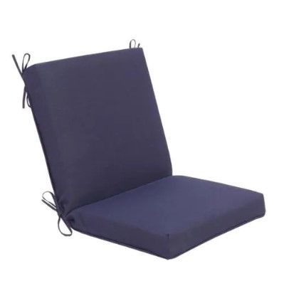 Photo 1 of 
Hampton Bay
20 in. x 36 in. x 3 in. Outdoor Deluxe Midback Dining Cushion in Midnight (1-Pack)