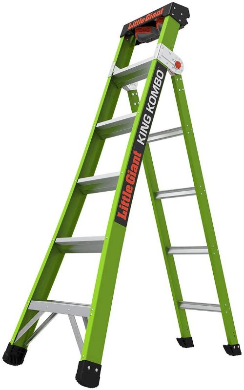 Photo 1 of Little Giant Ladders, King Kombo, Professional, 6 Ft. A Frame, 10 Ft. Extension, Fiberglass, Type 1AA, 375 lbs Weight Rating, (13610-001)
