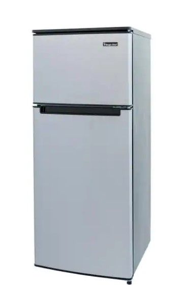 Photo 1 of 4.5 cu. ft. 2 Door Mini Fridge in Stainless Look with Freezer
