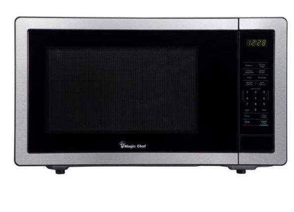 Photo 1 of 1.1 cu. ft. Countertop Microwave in Stainless Steel with Gray Cavity
