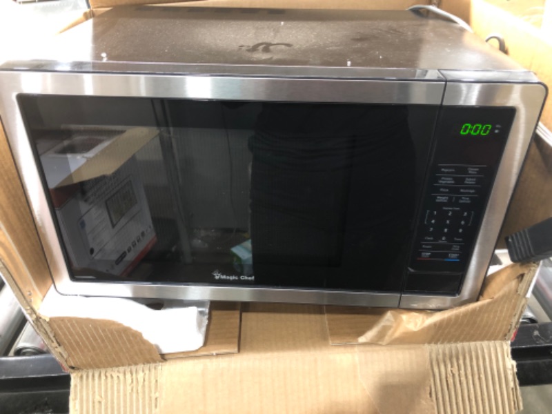 Photo 2 of 1.1 cu. ft. Countertop Microwave in Stainless Steel with Gray Cavity
