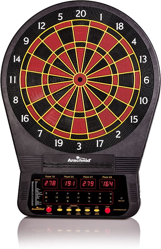 Photo 1 of **HOLD BUTTON TO TURN OFF**Arachnid Cricket Pro Tournament-quality Electronic Dartboard with Micro-thin Segment Dividers for Dramatically Reduced Bounce-outs and NylonTough Segments for Improved Durability and Playability
