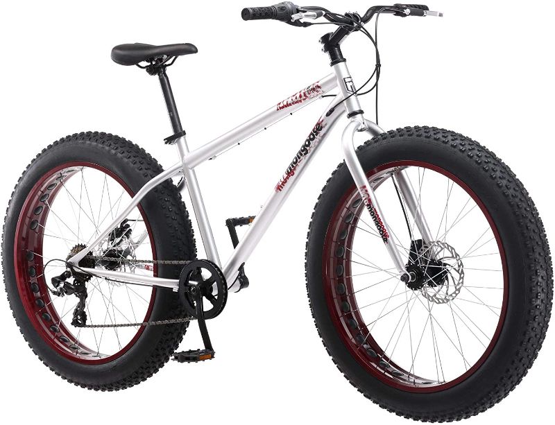 Photo 1 of Mongoose Malus Adult Fat Tire Mountain Bike, 26-Inch Wheels, 7-Speed, Twist Shifters, Steel Frame, Mechanical Disc Brakes, Multiple Colors
