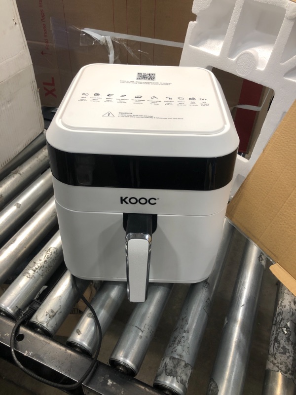 Photo 2 of [NEW LANUCH] KOOC XL Large Air Fryer, 6.5 Quart Electric Air Fryer Oven, Free Cheat Sheet for Quick Reference, 1700W, LED Touch Digital Screen, 10 in 1, Customized Temp/Time, Nonstick Basket, White
