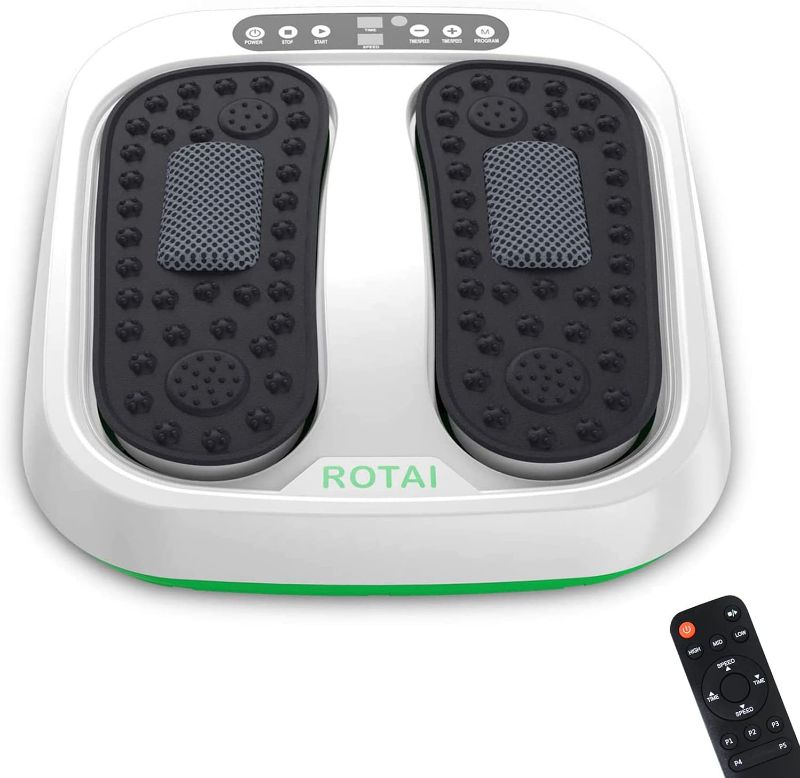 Photo 1 of ROTAI Shiatsu Foot Massager Pain Sore Feet Calves Relief Vibration and Rotation Acupressure Systems Improve Circulation Electric Device with Remote Control White
