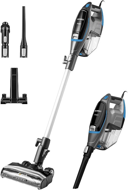 Photo 1 of Eureka Flash Lightweight Stick Vacuum Cleaner,15KPa Powerful Suction, 2 in 1 Corded Handheld Vac for Hard Floor and Carpet, Blue
