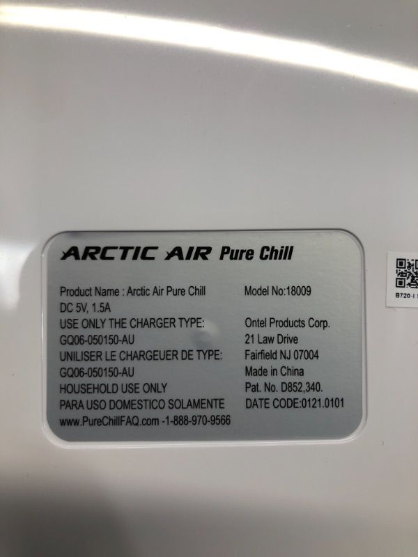 Photo 3 of Ontel Arctic Air Pure Chill Evaporative Ultra Portable Personal Air Cooler with 4-Speed Air Vent, As Seen on TV
