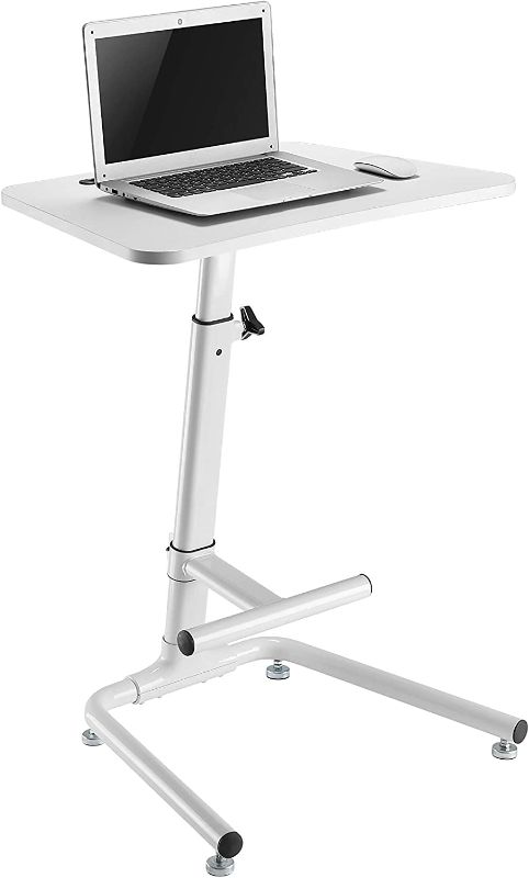 Photo 1 of LUMI BRATECK Air Lift Hydraulic Height Adjustable Desk | Pneumatic Sit Stand Desk | with Adjustable Footrest | Gas Lift Standing Desk | Adjustable Laptop Table | Laptop Table for Home
