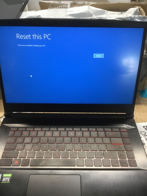 Photo 3 of NOT FUNCTIONAL 
READ CLERK COMMENTS PLEASE
MSI GF65 Thin 10UE-047 15.6 "144Hz 3ms Gaming Laptop Intel Core i7-10750H RTX3060 16GB 512GB NVMe SSD Win10
