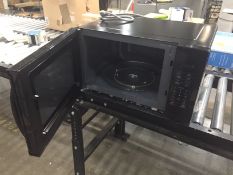 Photo 2 of 1.6 cu. ft. Countertop Microwave in Black with Gray Cavity
