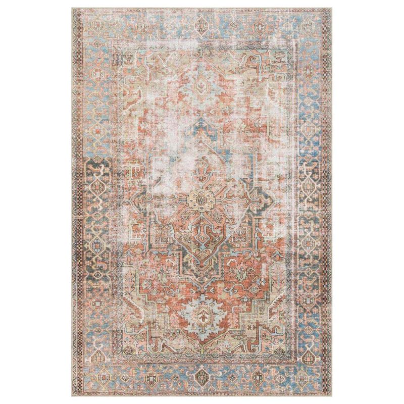 Photo 1 of **USED**
Loloi Loren LQ-15 7'6" x 9'6" Terracotta and Sky Area Rug
