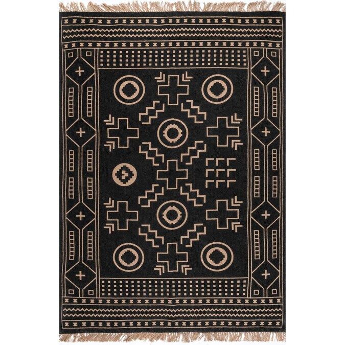 Photo 1 of **USED**
nuLOOM New Beatnick 6 x 9 Jute Black Indoor Geometric Area Rug