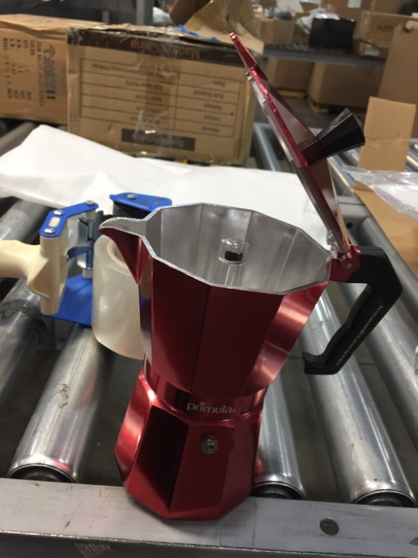 Photo 2 of **USED**
Primula Stovetop Espresso and Coffee Maker, Moka Pot for Classic Italian and Cuban Café Brewing, Cafetera, Six Cup, Red
