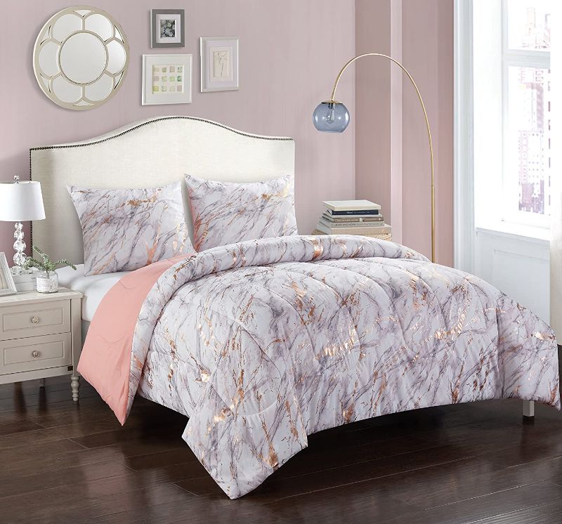 Photo 1 of **USED**ACTUAL COMFORTER IS DIFFERENT FROM STOCK PHOTO**
pop shop Marble Comforter Set, Full/Queen
