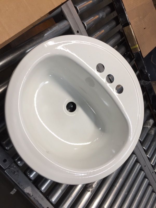 Photo 2 of Bootz Industries Laurel Round Drop-In Bathroom Sink in White