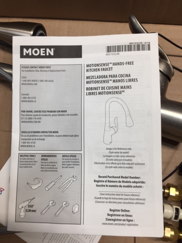Photo 5 of **parts only *** Moen Arbor 1.5 GPM Single Handle Touchless Pulldown Spray Kitchen Faucet with MotionSense and Reflex Technologies