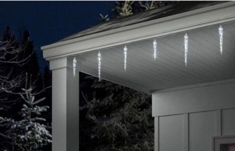 Photo 1 of 7 ft. 48-Light White Shooting Star Icicle LED String Light (8-Light)