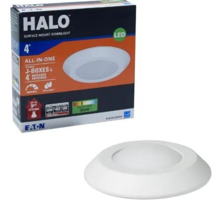 Photo 1 of Halo
(Brand Rating: 4.3/5)
BLD 4 in. 3000K Soft White Color Temperature Integrated LED Recessed Surface Mount Trim, Title 20 Compliant