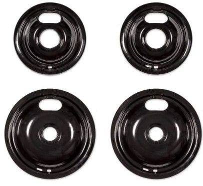 Photo 1 of  Black Porcelain Drip Bowl for Electric Ranges (4-Pack) STOCK PHOTO IS SIMILAR