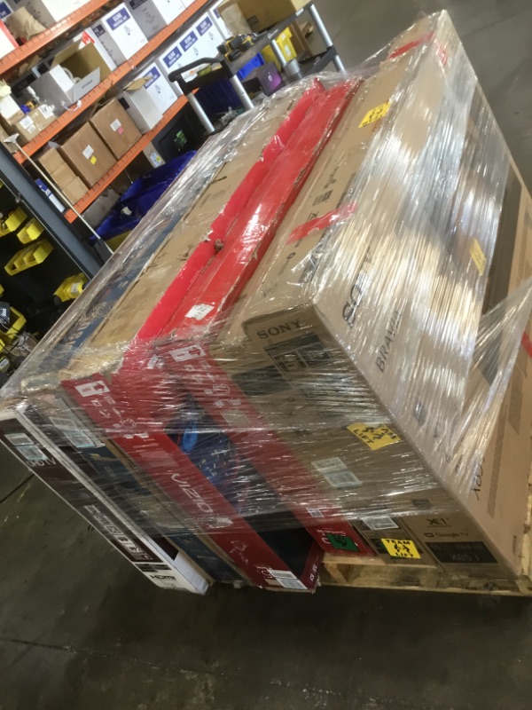 Photo 1 of Pallet of assorted broken TVS

Pallet sold as is, no returns on broken electronics pallets.