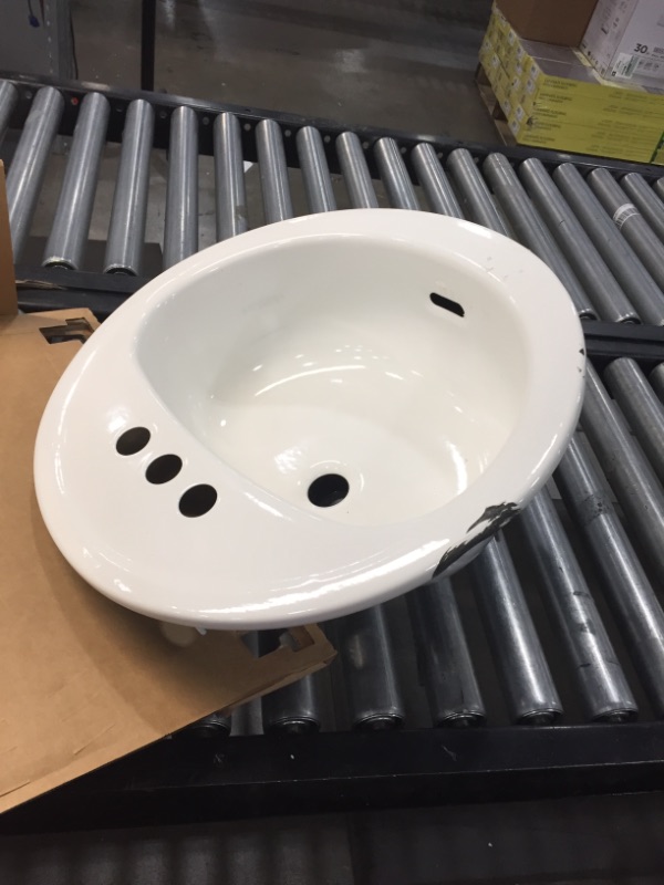 Photo 2 of Bootz Industries Laurel Round Drop-In Bathroom Sink in White