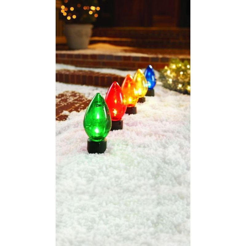 Photo 1 of 20 in. Multi-Color Giant C7 Christmas Pathway Lights (Set of 5)
