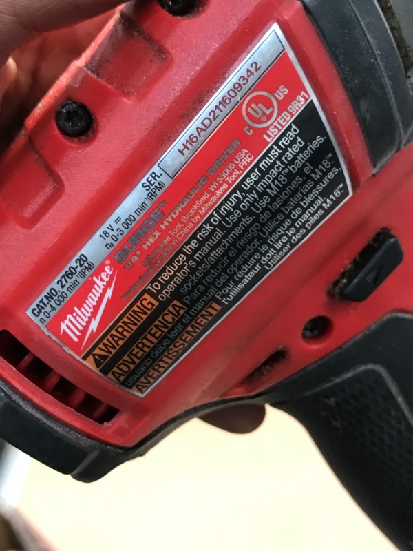 Photo 4 of Milwaukee ELEC TOOL 2760-20 M18 Fuel Hex Hydraulic Driver, 1/4"-BETTERY AND CHARGER ARE NOT INCLUDED 
