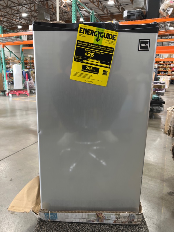 Photo 3 of ***PARTS ONLY***RCA 3.2 Cu. Ft. Single Door Mini Fridge with Freezer RFR322, Platinum