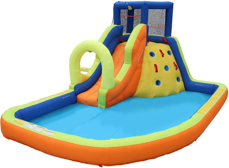 Photo 1 of BANZAI Splash Summit Inflatable Water Park Play Center - Includes Water Slide & Climbing Wall - Outdoor Summer Fun for Kids & Families
