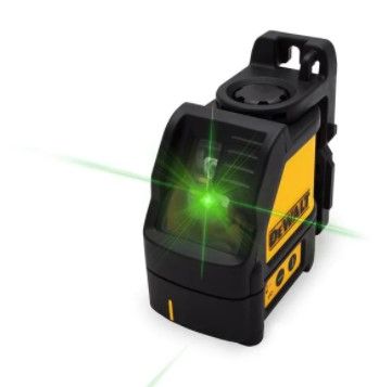 Photo 1 of 165 ft. Green Self-Leveling Cross Line Laser Level with (3) AAA Batteries & Case
