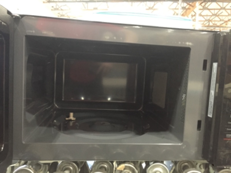 Photo 2 of 1.1 cu. ft. Countertop Microwave in Black with Gray Cavity
