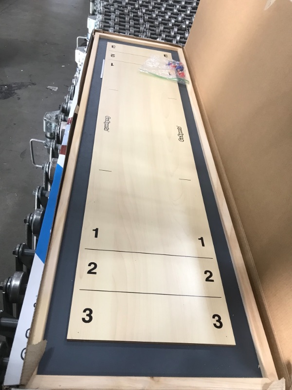 Photo 2 of GoSports Shuffleboard and Curling 2 in 1 Table Top Board Game with 8 Rollers 