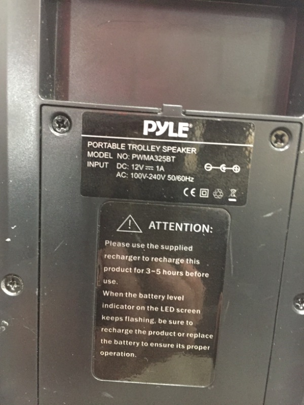 Photo 1 of Pyle 500 Watt Outdoor Portable BT Connectivity Karaoke Speaker System - PA Stereo with 8" Subwoofer, DJ Lights Rechargeable Battery Microphone, Recording Ability, MP3/USB/SD/FM Radio - PWMA325BT