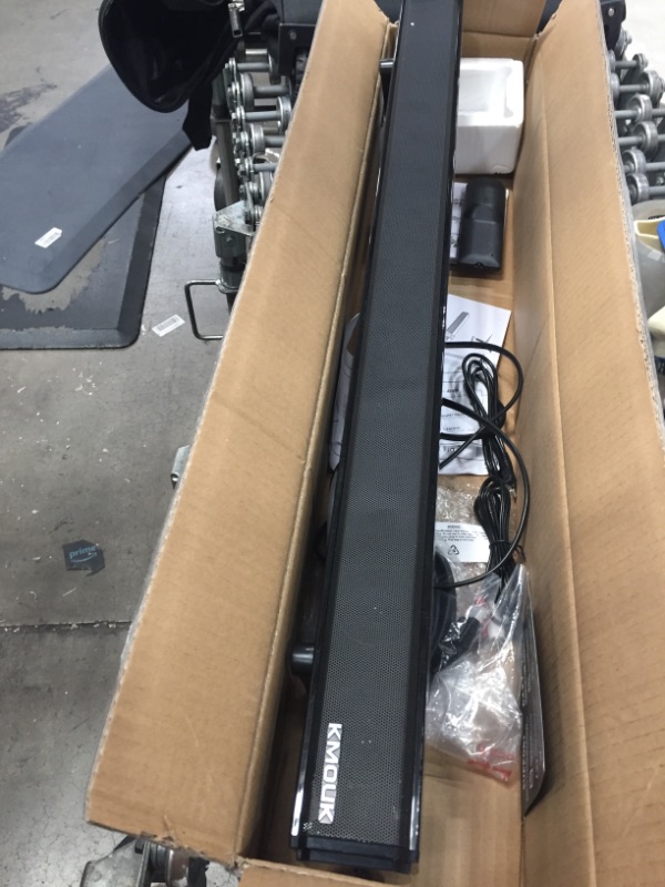 Photo 2 of KMOUK Sound Bars for TV, Soundbar 2.1CH with Built-in Dual Subwoofers, Soundbar with 6 Speakers, 4 Equalizer Mode Bluetooth 5.0, HDMI ARC/Optical/AUX Connection, Wall Mountable Soundbar Home