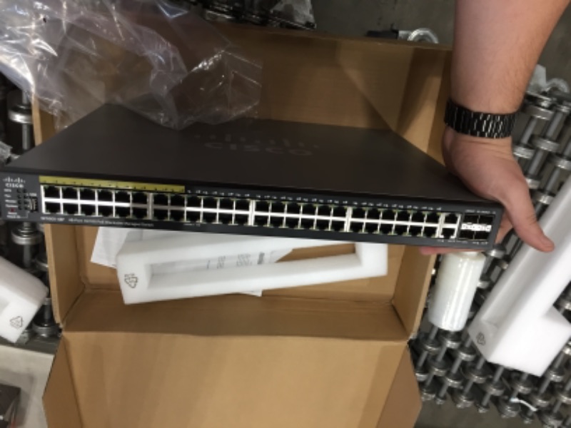 Photo 3 of Cisco sf550x-48 Stackable Managed Switch with 48 Gigabit Ethernet (GbE) Ports, 2 x 10G Combo, 2 x SFP+, L3 Dyamic Routing, Limited Lifetime Protection, Black
