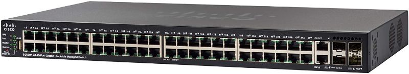 Photo 2 of Cisco sf550x-48 Stackable Managed Switch with 48 Gigabit Ethernet (GbE) Ports, 2 x 10G Combo, 2 x SFP+, L3 Dyamic Routing, Limited Lifetime Protection, Black
