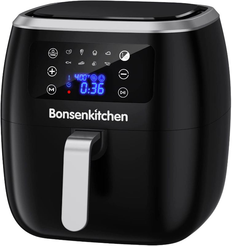 Photo 1 of Bonsenkitchen Air Fryer, 6 Quart Digital Air Fryer Electric Hot Airfryer Oven Oilless Cooker with LCD Screen and Nonstick Frying Pot, ETL/UL Certified 1700W, Dishwasher Safe, BPA-Free, Black