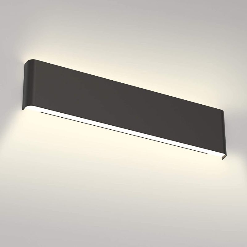 Photo 1 of Aipsun 24in/20W LED Matte Black Modern Vanity Light Matte Black Wall Light Up Down Wall Mount Lights Indoor Modern Wall Light for Bathroom(Neutral White 4000K)