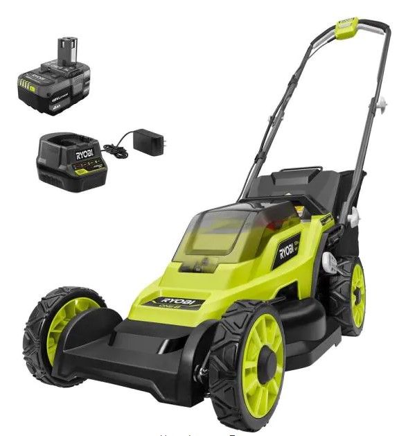 Photo 1 of ONE+ 18V 13 in. Cordless Battery Walk Behind Push Lawn Mower with 4.0 Ah Battery and Charger
