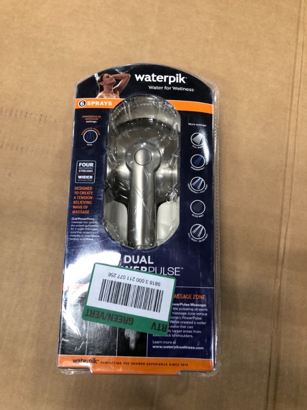 Photo 1 of 6-Spray Patterns 4.5 in. Single Wall Mount Adjustable Handheld Shower Head in Brushed Nickel